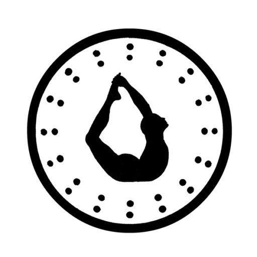 ORIY logo: silhouette of yoga pose dhanurasana inside a circle
